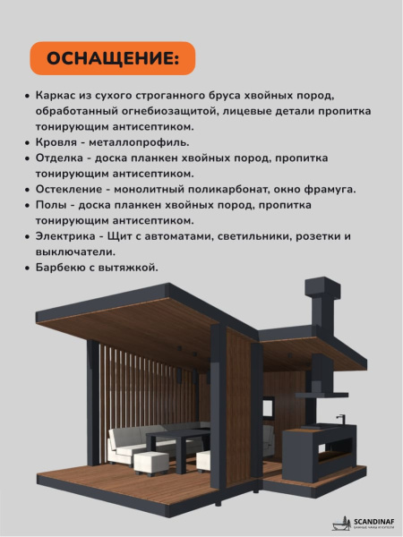 Беседка с барбекю, навес для мангала, навес для дачи, навес беседки 3,5x5м