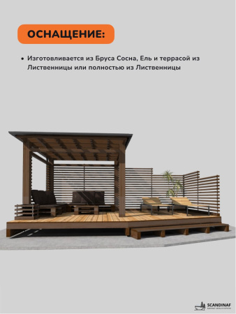 Беседка с террасой, навес для мангала, навес для дачи, навес беседки 6x4м