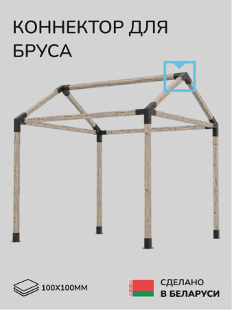 Коннектор для бруса, опора для бруса SCANDINAF PEAK TRIO 30 100х100