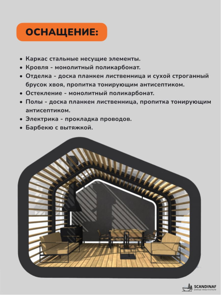 Беседка, навес для мангала, навес для дачи, навес беседки 6x5м