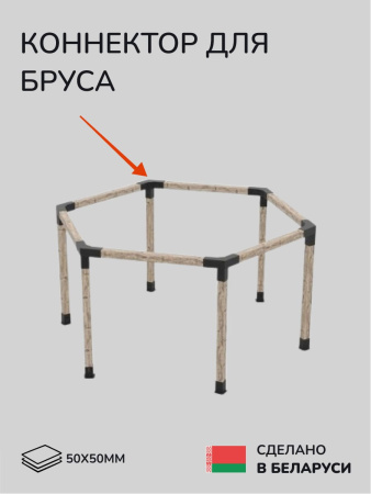 Коннектор для бруса, опора для бруса SCANDINAF PEAK TRIO 30 50х50
