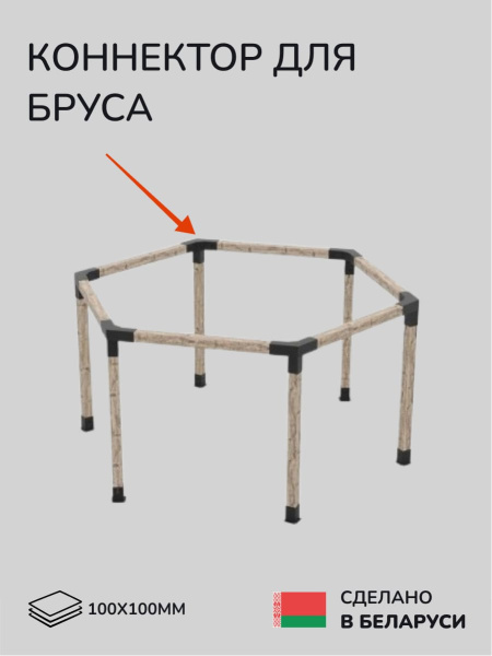 Коннектор для бруса, опора для бруса SCANDINAF PEAK TRIO 30 100х100